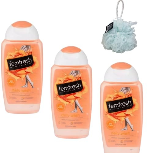 Daily Intim@te Hygiene Wash Aloe Vera Soap by Ƒȩ m Ƒŕė śḧ Free pH Balanced 3 X 250ml With Free Beauty Body Puff(Any Colour)