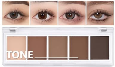 Erinde Matt Lidschatten Palette 5 Farben, Matt Eyeshadow, Hochpigmentiert und Langanhaltend, Natürliche Brauntöne, Samtige Textur, Leicht zu Verblenden, Ideal für Alltag, Arbeit und Reisen #06