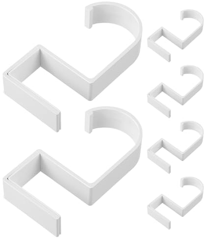 NIYANGLE 6 Pièces Lot de 6 Crochets de Bureau en Alliage D'aluminium Blanc, Crochet Suspendre Portable pour Paquet à Main et Parapluies, Porte-paquet à Main sans Perçage, pour Organiser et