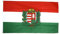 Flaggenfritze Fahne/Flagge Ungarn mit Wappen ungarische Fahne 90 x 150 cm+ gratis Sticker