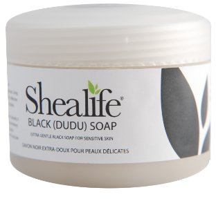 100g Jar of African Black Soap, traditionally made using Unrefined Shea Butter, Cocoa Pod Ash, & Virgin Coconut Oil. Contains No SLS, Detergents & Parabens. Ideal for very Sensitive Skin types, supplied direct by Shea Life Skincare. 100g Jar