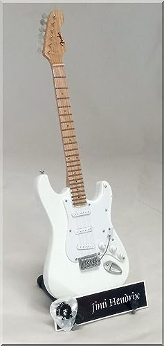 ARTSTUDIO35 JIMI HENDRIX Miniatur Gitarre mit Plektrum in Weiß