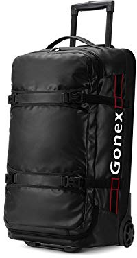 Gonex Rolling Duffle Bag with Wheels 70L 65cm Water Repellent Wheeled Travel Duffel Luggage with Rollers 25 inch, Black
