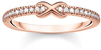 Thomas Sabo Bague Infinity avec pierres blanches argent plaqué or rose TR2322-416-14-54