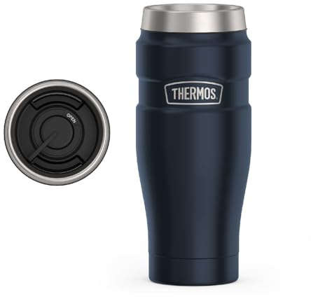 Thermos Stainless King Travel Tumbler, 1 Count (Pack of 1), Matte Blue