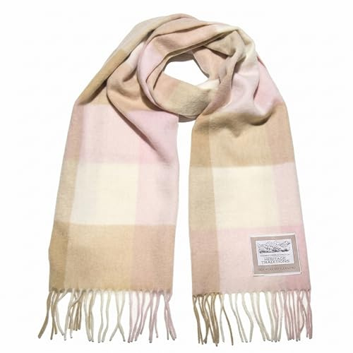 Heritage Traditions, Sciarpa in 100% pura lana, motivo tartan scozzese, Rosa Cammello, Taglia unica