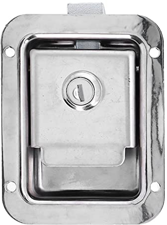Chiavistello della porta, Qiilu Attrezzo Chiusura Porta, Serratura Porta Attrezzi Chiusura Porta Paletta In Acciaio Inox 304 Montaggio A Filo Con 2 Chiavi Per Camion Dei Pompieri Rimorchi Camper