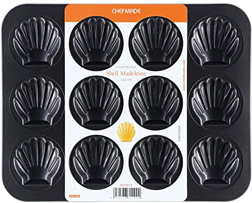 CHEFMADE Madeleine Pan, Nonstick 12 Cavity Scallop Shell Bakeware