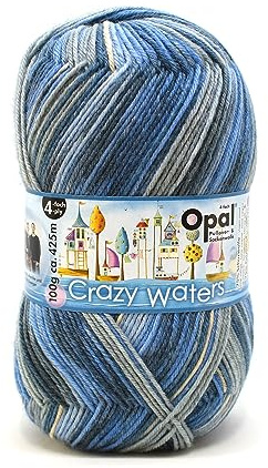 Opal - Opal Crazy Waters 11314 4-Ply Durevole Calzino Filato - 1x100g