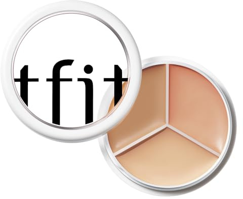 TFIT Paleta de correctores Cover Up Pro - Crema correctora de color de cobertura completa 3 en 1 (hidratante, 02 cálido, 0.52 oz) para ojeras y manchas - Corrector de ojos de alta cobertura