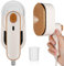 Mini Reisebügeleisen, Euakee Kleines Steamer Dampfbügeleisen Kleidung Keramikplattendesign, Faltbares 30 Sekunden Schnelles Aufheizen, Handdampfbügler Bügeleisen Dampf für Zuhause (Beige)