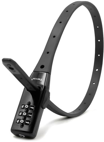 Bike Locks, Multi-use Security Tie & Bike Lock Combi Zip Lock Security Tie Armoured Tie & Bike Lock Helmet Lock Pram Lock 3-Wheel Recodable Combination Cable Lock, Black