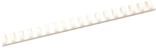 Albyco Plastikbinderücken, Binderinge, Bindekämme aus Kunststoff, 21 Ringe, ø 6 mm Weiß, Bindekapazität 25 Blatt, Länge A4, 100 Stück