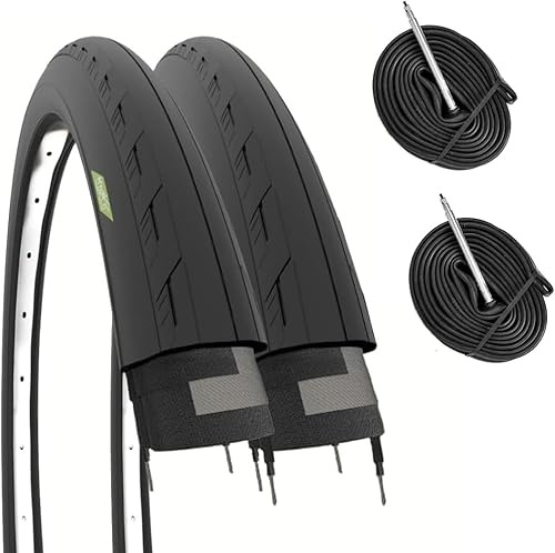 2 COPERTONI 700 X 25C (25-622) + 2 CAMERE CON VALVOLA FRANCESE PNEUMATICI STRADALI PER BICI DA CORSA ROAD BIKE BDC STRADA DA PASSEGGIO (80mm)