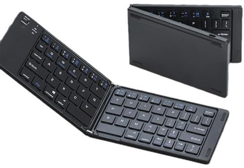 Zvn Zojne Foldable Wireless Keyboard - Portable Folding Keyboard | Rechargeable Wireless Input Device | Low Noise Bendable Input Type Tool For Laptop Tablet Smartphone Men Women Workstation