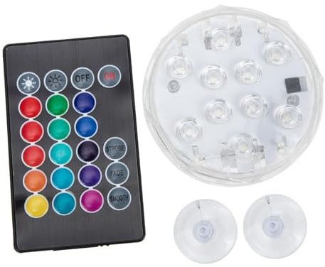 TOYANDONA Led Subacuática Sumergible Para Piscina Desmontable Con Mando Distancia Rgb Colores Ajustables Para Decoración y Ambiente Romántico Agua