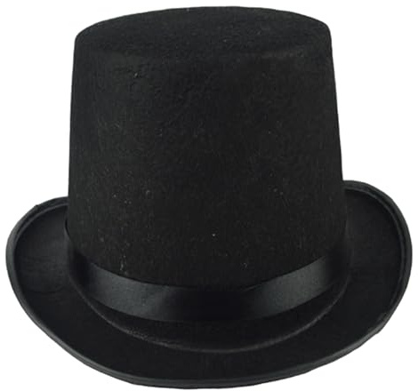 Licsaliwe Sombrero de copa para hombre de 6, 3 pulgadas de alto, sombrero de disfraz de mago de fieltro negro, fiesta formal de showman, accesorio de disfraz de Halloween para adultos