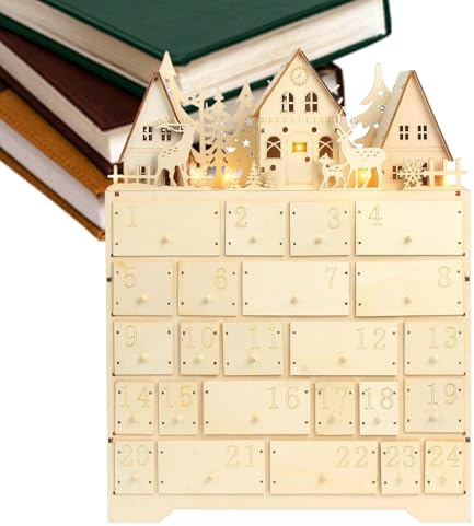 Gkumgwo Calendario 'Avvento Per Natale 2025 - Decorazione 'Avvento Ricaricabile | Calendario ' Con 24 Cassetti Di Conservazione - Per Famiglia Amici Donne Uomini Bambini Ragazzi