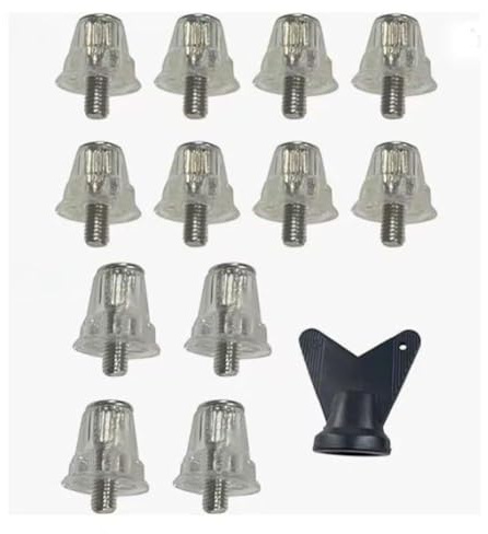 FACAIIO Lot de 12 crampons de football de rechange en aluminium avec vis M5 de 15 mm, 18 mm, 13 mm, 16 mm