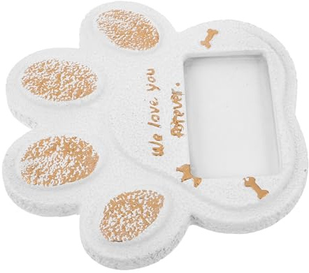 ifundom Piedra Conmemorativa para Mascotas Forma de Pata de Perro, Lápida de Color Claro de 5.9 X 5.9 Pulgadas Resistente Intemperie para Tumbas al Aire Libre, Marcador Duradero