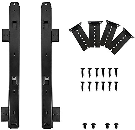 FRMSAET Heavy Duty 12/14/16/18 inches Thickness Steel Construction Ball Bearing Keyboard Slides Keyboard Drawer Slides Tray Accessories Cabinet Furniture Hardware Rails (16 inches, Black)