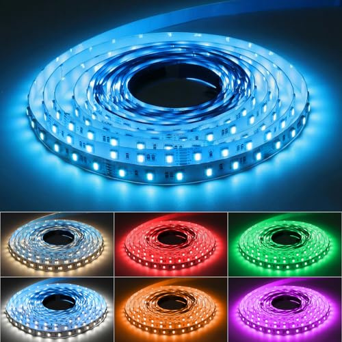 5m LED remsa 24V 5-i-1 6pin RGBW RGB+WW+CW RGBWC LED remsor färgförändring LED band RGB+CCT (2700 K till 6000K) 300 lysdioder ljuskedja, ljuslist för hem, rum, fest, bröllopsdekoration