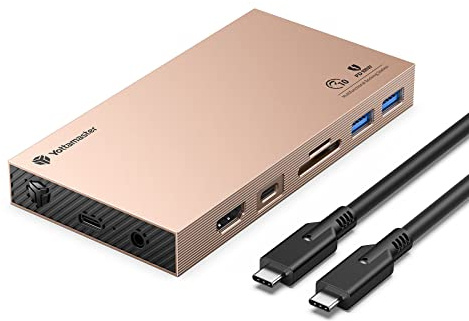 Yottamaster Aluminum USB C Hub with M.2 NVMe SSD Enclosure, 10-in-1 USB C Docking Station 10Gbps for NVMe PCI-E M.2 SSD, Support 100W Charging, 4K HDMI, RJ45, 4 USB Ports, Audio, SD/TF Card Reader