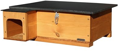Green Feathers Hedgehog House- Golden Brown With Anti Bacteria Coating, Predator Proof Outdoor Habitat, Eco Friendly Roof And Solid Wood Floor- Hedgehog House Only
