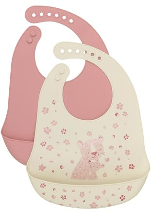 CELAVI Baby Unisex strapazierfähigen Silikon-Lätzchen mit Auffangschale