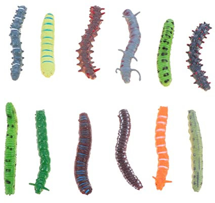 CIYODO 12 Stück Simulation Raupe Falsche Kriechende Insekten Lustiges Party-streichspielzeug Für Halloween Und Aprilscherz