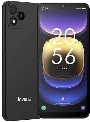 invens Note TK01 Android 4G Smartphone, 6,6 HD+ Display, 4250mAh Akku, 16MP Kamera, Dual SIM, 4+32GB/256GB, Gesichtserkennung, OTG/GPS Handy ohne Vertrag– Schwarz