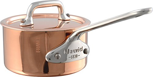 Mauviel M'Minis Copper & Stainless Steel Mini Sauce Pan with Stainless Steel Handle, 0.32-Qt, Made in France