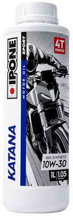 IPONE – Huile Moteur Moto 4 Temps 10W60 Katana – Bidon 1 Litre - 100% Synthétique - Gamme Sport - Très hautes performances - Passages de vitesses souples et rapides - Protection à hauts régimes moteur