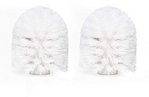 KOLLIEE White Toilet Brush Head Replacement Screw Toilet Brush Head 2 Pack (Suitable for Brush rods with a Diameter of 9.5mm)