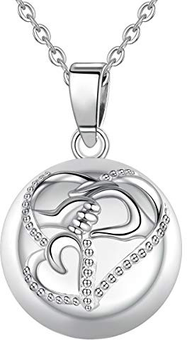 AEONSLOVE Collana Chiama Angeli Gravidanza, Mano Collana Lunga Donna Con Ciondolo Chiama Angeli Bola Messicana Maternita per Mamma e Bambino Regalo Originale Bel Gioielli