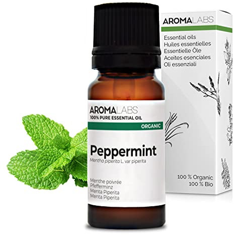 Menta Piperita BIO (Mentha x piperita) - 10 mL - Olio Essenziale Chemiotipizzato e Certificato AB - Digestione - Aroma Labs - Made in France