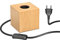 ledscom.de Tischlampe HITO, Schalter, Echtholz (Gummibaum), quadratisch, hellbraun, 1x E27 max. 60W