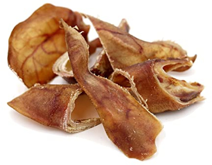 Orecchino di maiale essiccato a strisce per cani, 1 kg di produzione tedesca, articolo naturale per grandi e piccini