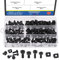 Glarks Lot de 80 ensembles/160 écrous et vis M5 M6, M5 x 16 mm, M5 x 20 mm, M6 x 16 mm, M6 x 20 mm, écrous de cage et rondelles de vis de montage pour rack de serveur et armoire (noir)