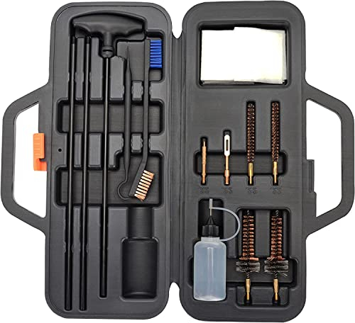BOOSTEADY Gun Cleaning Kit Pro .223/5.56 Gewehr Pistolen Reinigungsset mit Bohrkammerbürsten Reinigungs-Pick-Kit, Messing-Reinigungsstäbchen mit Reißverschluss-Tasche