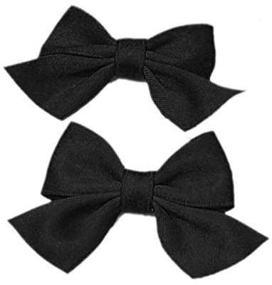 LVGPH 2pcs Hair Bows Alligator Clips Barrettes,Alligator Hair Clips Hair Accessories Bowknot Barrette Small Non-slip Bow Hair Clips Cute Ponytail Barrettes for Adult Teens Wear Clips(Black)