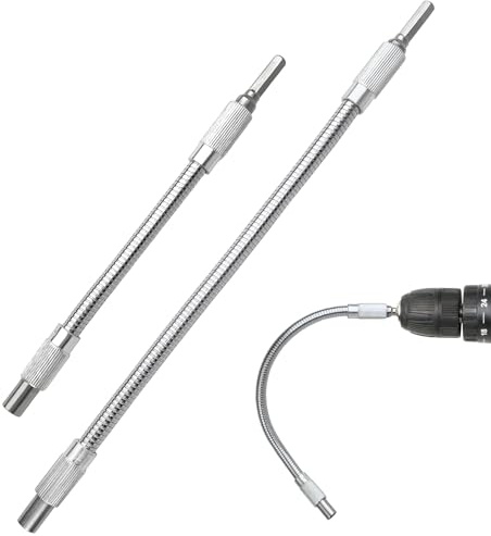 Egaageoi 2-Pack Flexible Drill Bit Extension | 7.9 & 11.8 Bendable Screwdriver Bit for Tight Corners | 1/4 Magnetic Hex Shaft for Automotive Repair & Furniture Assembly | Durable Professional Tool