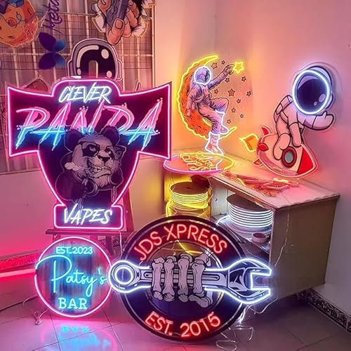 BringLuck2U Logo Insegne al neon personalizzate UV Stampato Neon Design Dimmerabile LED luminoso segno per Azienda Decorazione Bar Salone Decorazione da parete