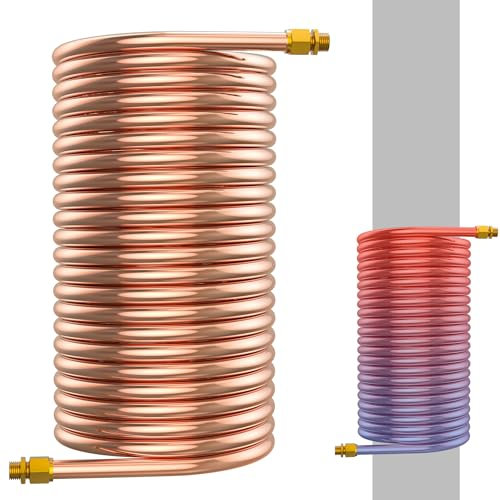 SUBTLETY Spirale chauffante de 10 m en tube de cuivre - Échangeur de chaleur - Chauffage de piscine avec feu - Pour piscines - En spirale - Pour tuyaux de cheminée d'un diamètre allant jusqu'à 12 cm