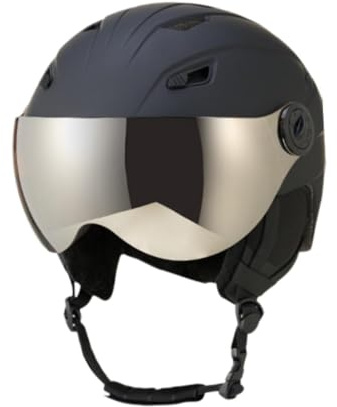 Baoblaze Casco da, Casco per Sport sulla Neve, Casco da Snowboard Leggero e Confortevole con Visiera Integrata, Nero, M