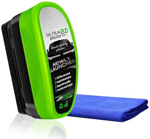 xolear Nettoyant Vitre Voiture 150ml, Nettoyeur Vitre, Oil Film Cleaning Brush, Automotive Oil Film Cleaning Brush, Brosse de Nettoyage de Dissolvant de Film d'huile Automobile, Lave Glace Voiture