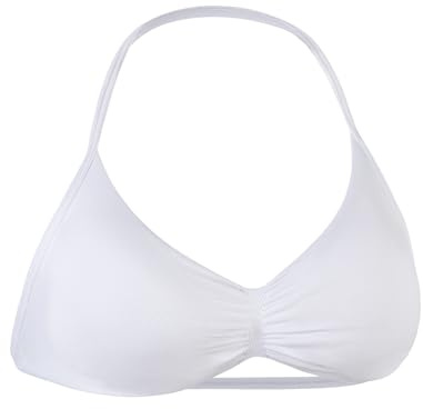 AUROLA Influence Strappy Bra Sports Bras for Women, Backless Padded Impact Strappy Bra for Workout Gym Yoga with Removable Cups,Crescent White,XS