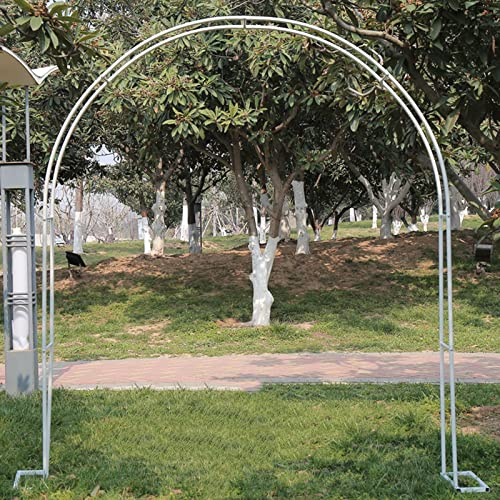 Rosier décorative d'extérieur en métal, taille 120-350 cm de large, base blanche, art floral élégant pour la maison et le jardin, durable et résistante aux intempéries.