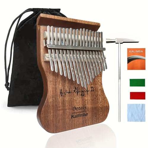 17 Key Kalimba Thumb Piano with Phone Slot & Non-Slip Pads, Portable Mbira for Beginners, Unique Musical Gift for Family and Friends