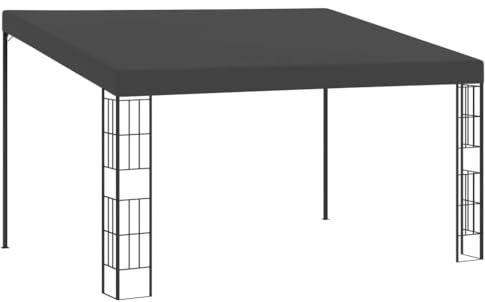 Mokuyary Väggpaviljong 3 x 4 m antracit tyg, paviljong trädgårdstält, festtält, trädgårdspaviljong för trädgård, fest, festival, bröllop